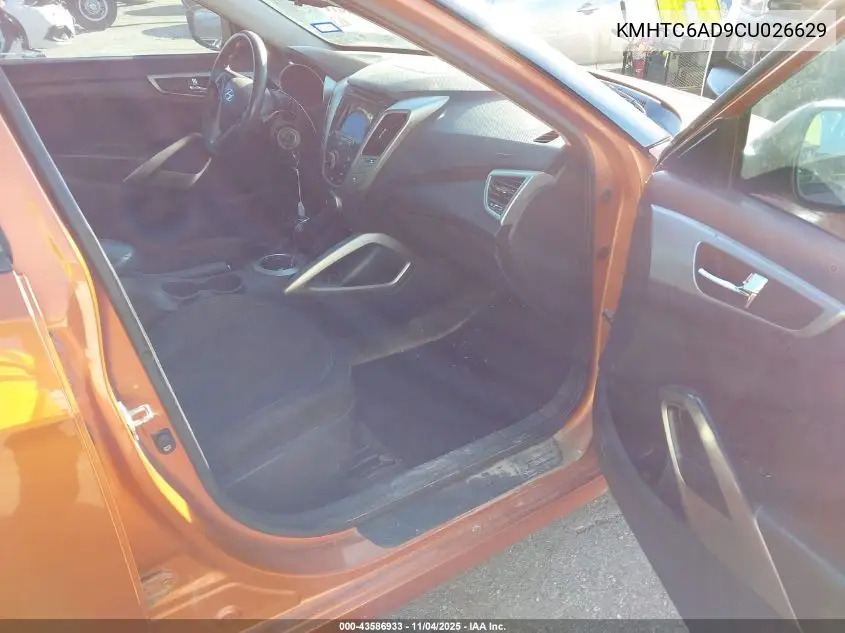 KMHTC6AD9CU026629 2012 Hyundai Veloster Base W/Black