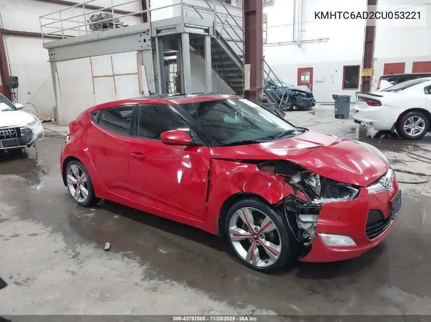 KMHTC6AD2CU053221 2012 Hyundai Veloster Base W/Red/Black