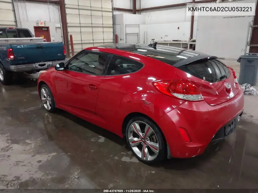 KMHTC6AD2CU053221 2012 Hyundai Veloster Base W/Red/Black