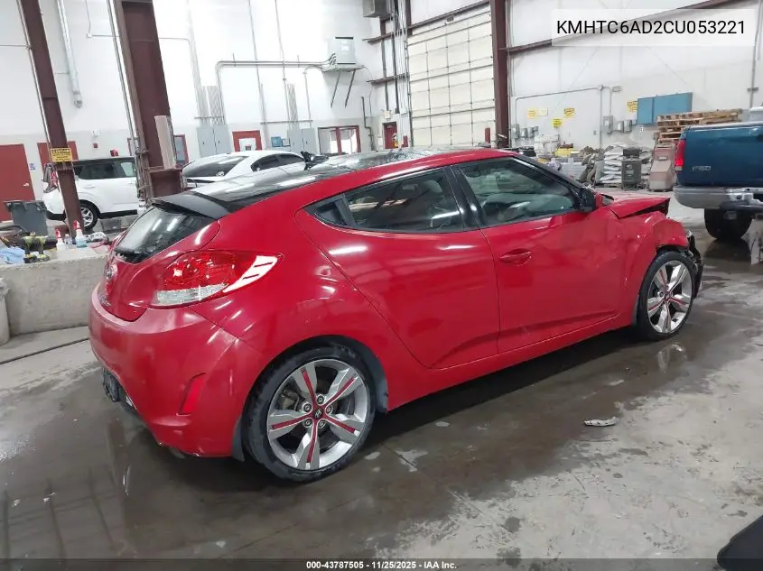 KMHTC6AD2CU053221 2012 Hyundai Veloster Base W/Red/Black