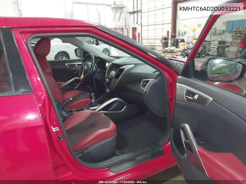 KMHTC6AD2CU053221 2012 Hyundai Veloster Base W/Red/Black