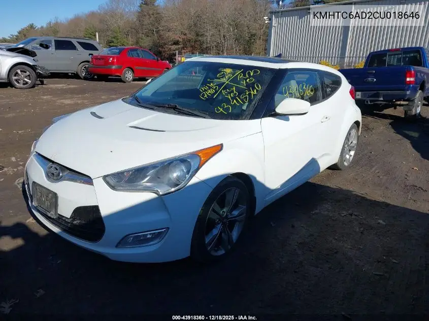 KMHTC6AD2CU018646 2012 Hyundai Veloster Base W/Gray