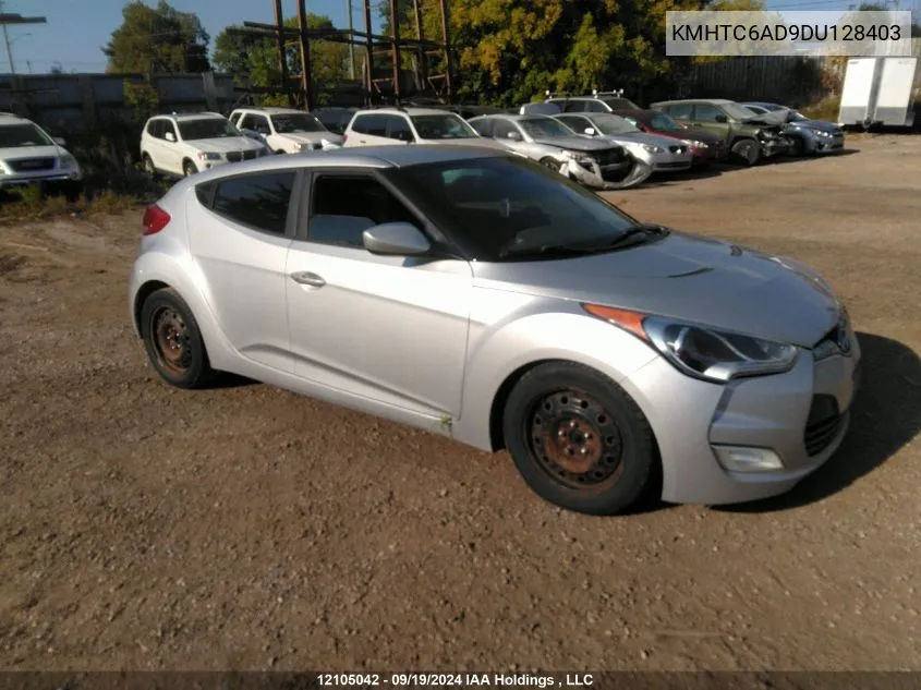 2013 Hyundai Veloster VIN: KMHTC6AD9DU128403 Lot: 12105042