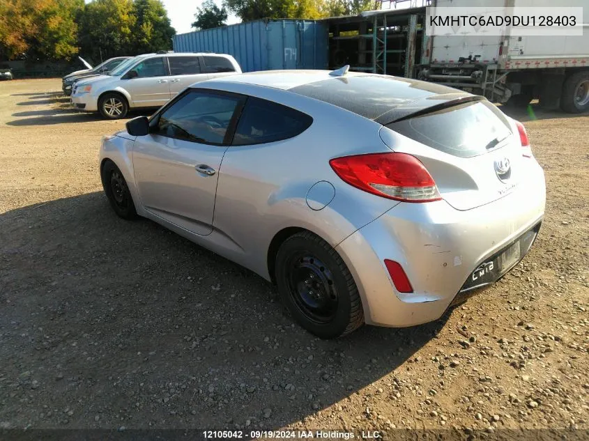 2013 Hyundai Veloster VIN: KMHTC6AD9DU128403 Lot: 12105042