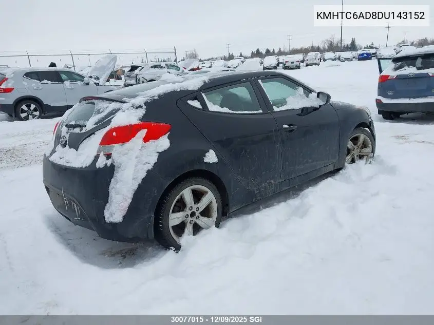 KMHTC6AD8DU143152 2013 Hyundai Veloster
