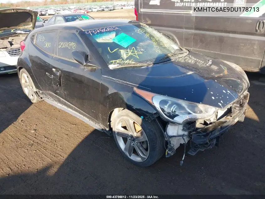 KMHTC6AE9DU178713 2013 Hyundai Veloster Turbo W/Blue