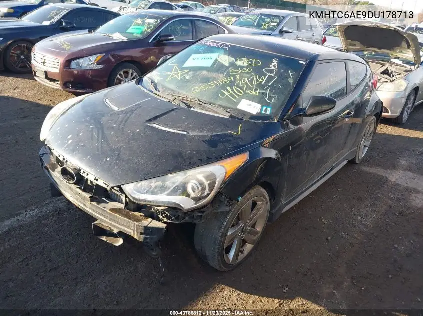 KMHTC6AE9DU178713 2013 Hyundai Veloster Turbo W/Blue