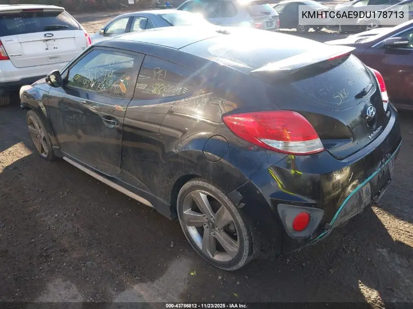 KMHTC6AE9DU178713 2013 Hyundai Veloster Turbo W/Blue