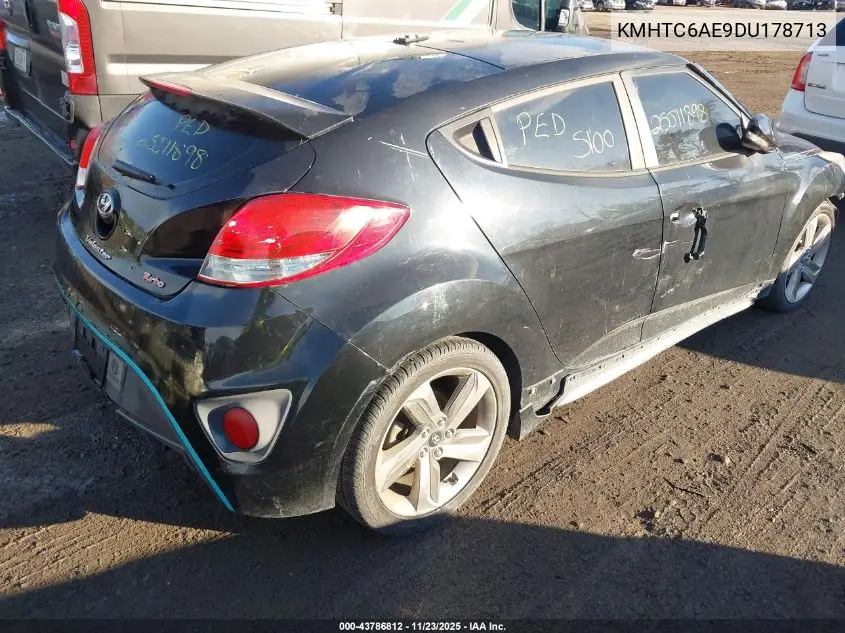 KMHTC6AE9DU178713 2013 Hyundai Veloster Turbo W/Blue