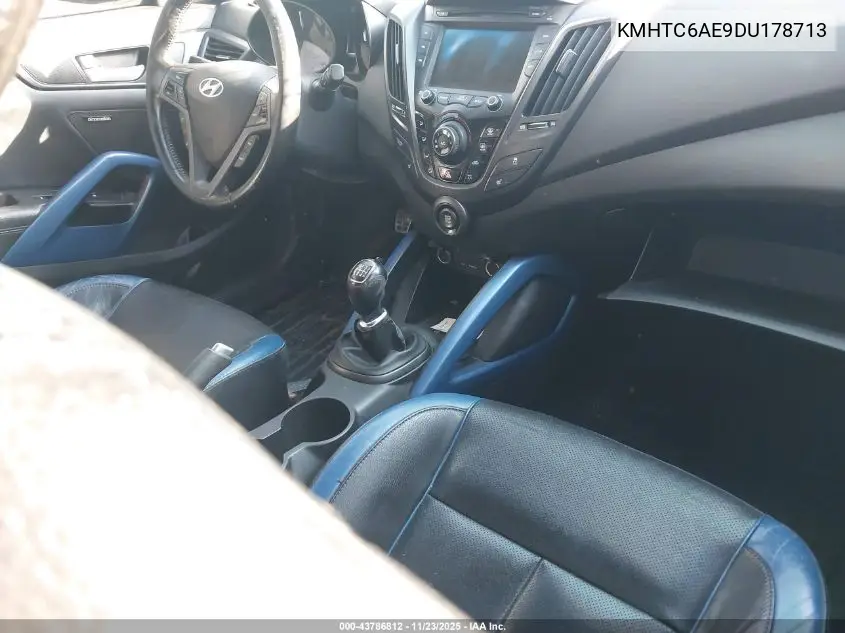 KMHTC6AE9DU178713 2013 Hyundai Veloster Turbo W/Blue