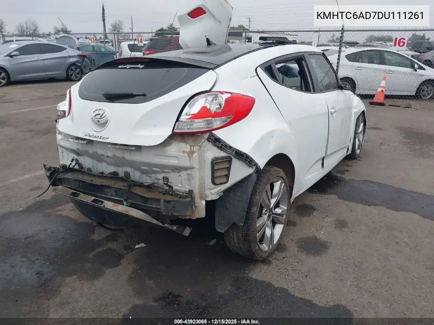 KMHTC6AD7DU111261 2013 Hyundai Veloster Base W/Black
