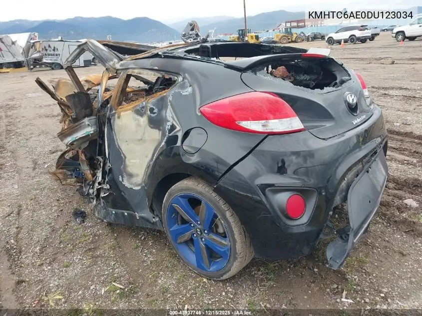 KMHTC6AE0DU123034 2013 Hyundai Veloster Turbo W/Blue