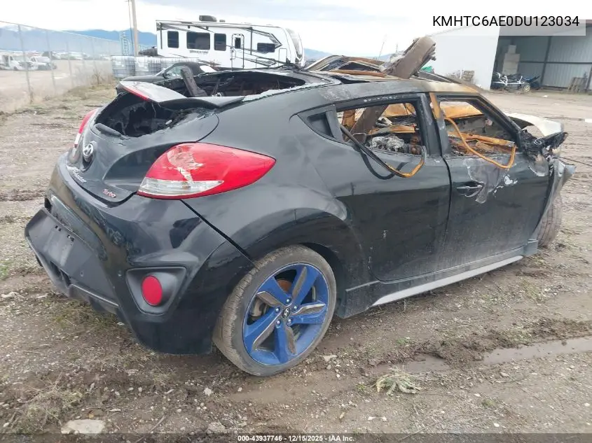 KMHTC6AE0DU123034 2013 Hyundai Veloster Turbo W/Blue