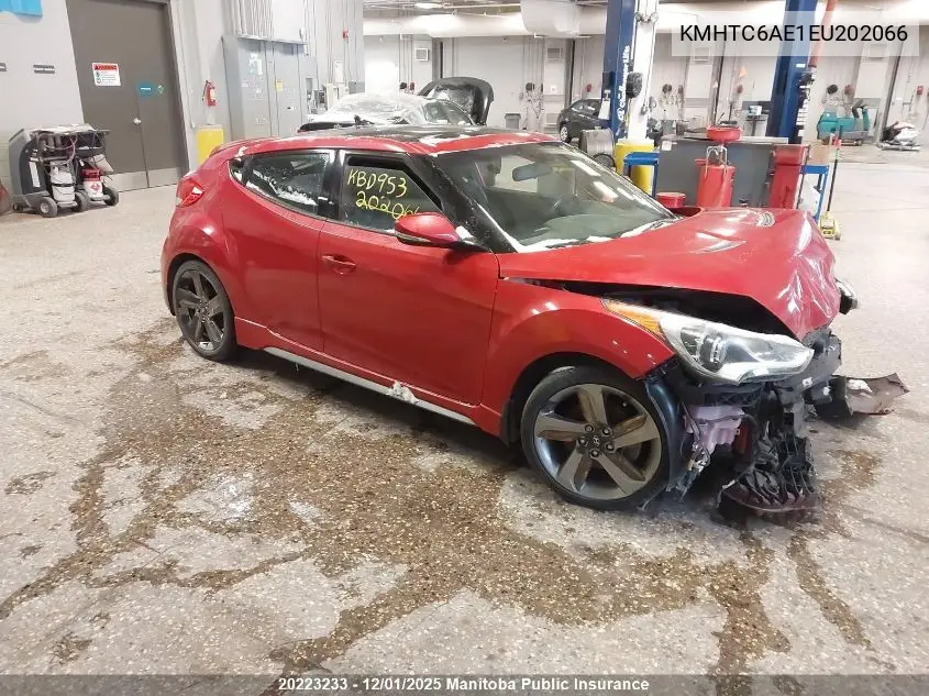 KMHTC6AE1EU202066 2014 Hyundai Veloster Turbo