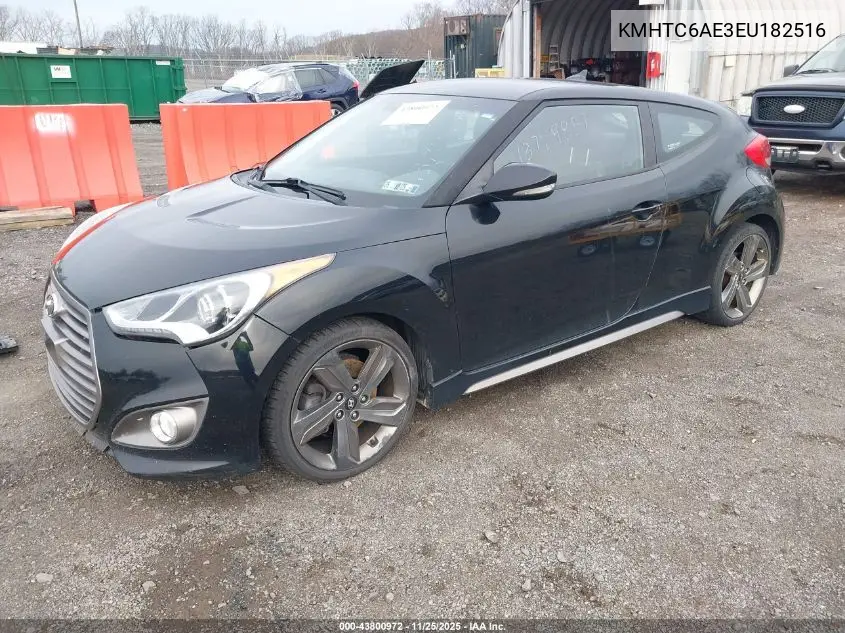 KMHTC6AE3EU182516 2014 Hyundai Veloster Turbo W/Blue