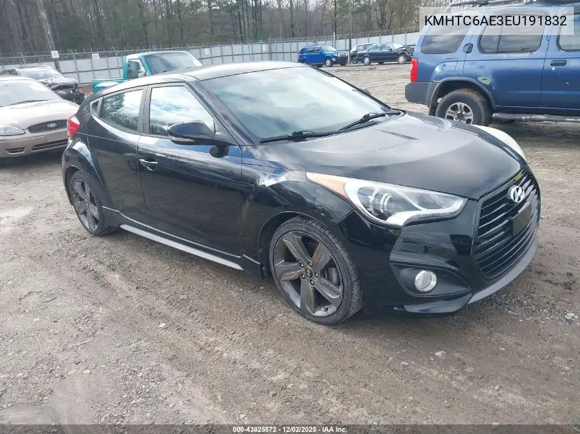 KMHTC6AE3EU191832 2014 Hyundai Veloster Turbo W/Blue