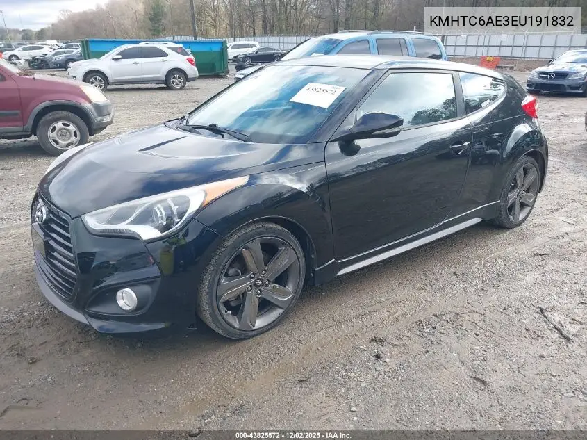 KMHTC6AE3EU191832 2014 Hyundai Veloster Turbo W/Blue