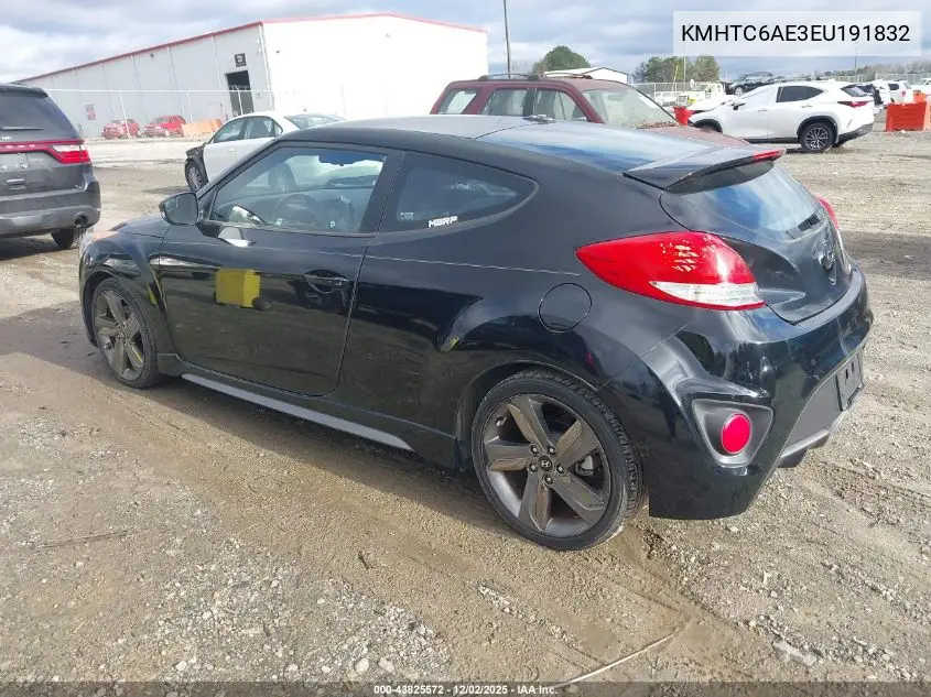 KMHTC6AE3EU191832 2014 Hyundai Veloster Turbo W/Blue