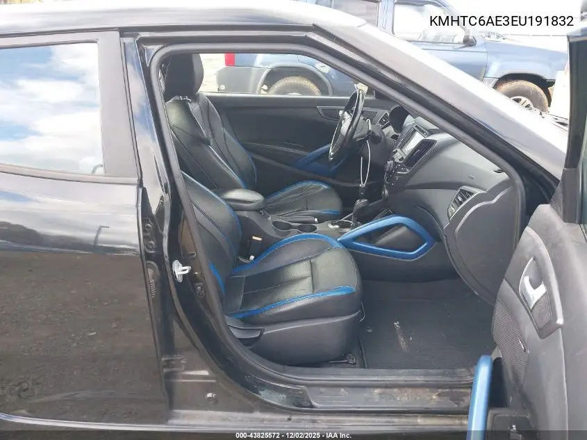 KMHTC6AE3EU191832 2014 Hyundai Veloster Turbo W/Blue