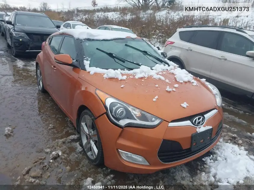 KMHTC6ADXGU251373 2016 Hyundai Veloster Tech