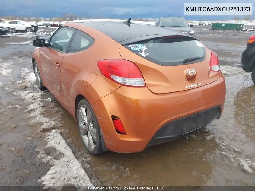 KMHTC6ADXGU251373 2016 Hyundai Veloster Tech