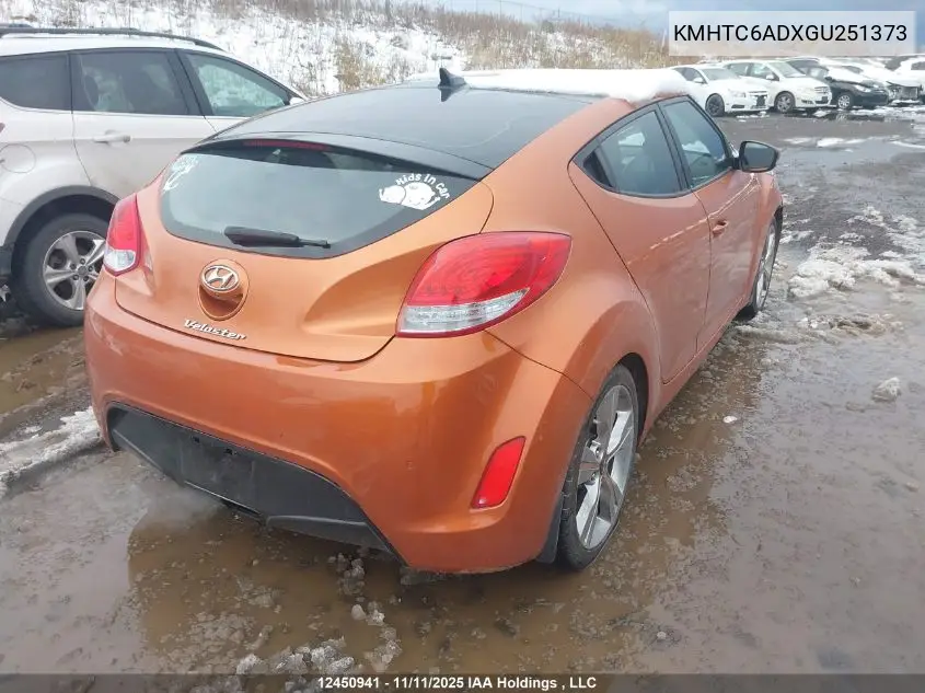 KMHTC6ADXGU251373 2016 Hyundai Veloster Tech