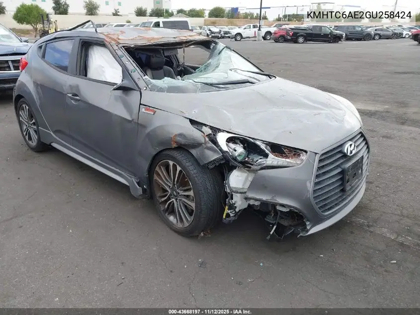 KMHTC6AE2GU258424 2016 Hyundai Veloster Turbo