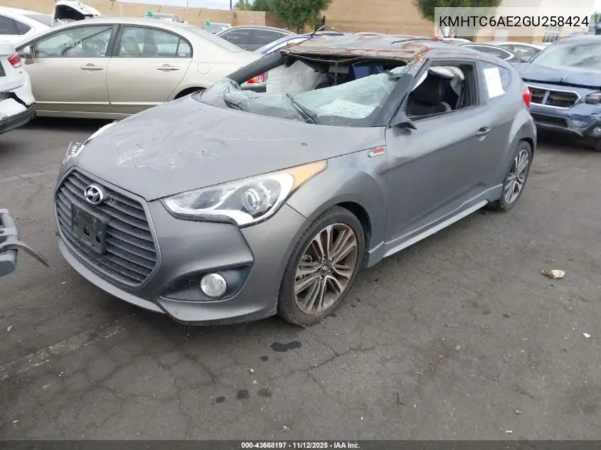 KMHTC6AE2GU258424 2016 Hyundai Veloster Turbo