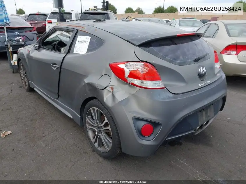 KMHTC6AE2GU258424 2016 Hyundai Veloster Turbo