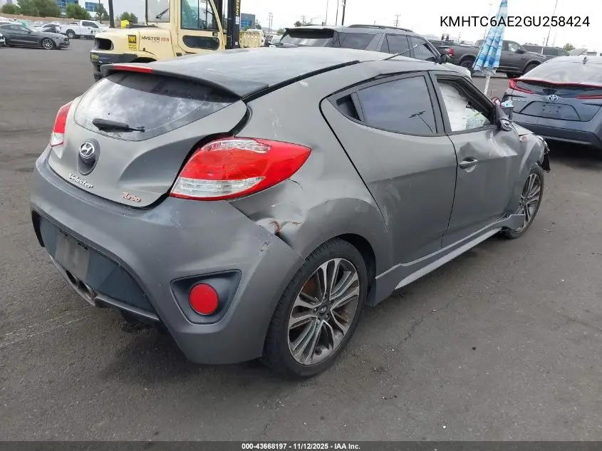 KMHTC6AE2GU258424 2016 Hyundai Veloster Turbo
