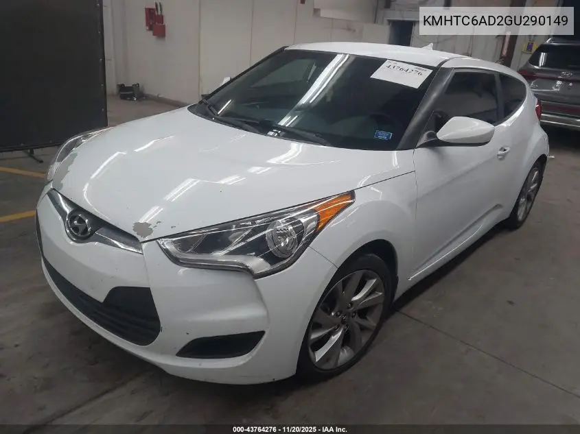 KMHTC6AD2GU290149 2016 Hyundai Veloster