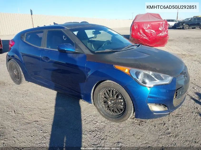 KMHTC6AD5GU292851 2016 Hyundai Veloster