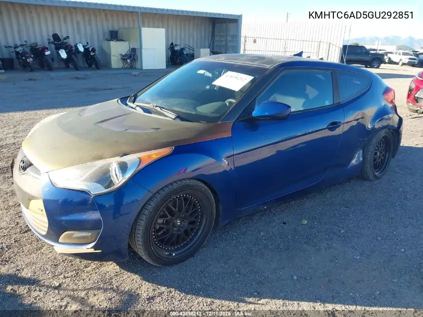 KMHTC6AD5GU292851 2016 Hyundai Veloster