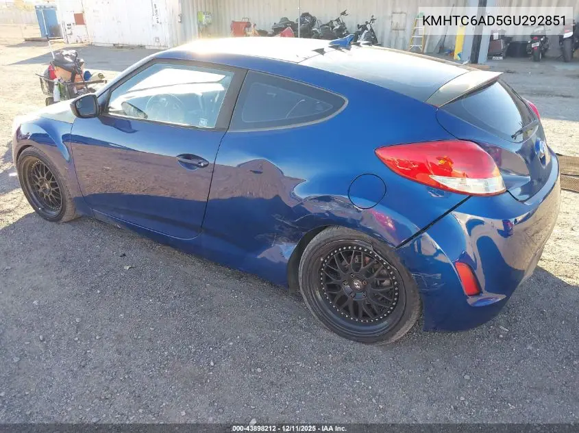 KMHTC6AD5GU292851 2016 Hyundai Veloster