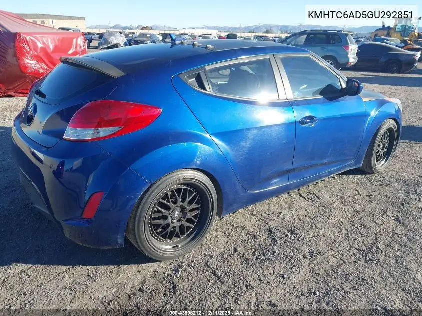 KMHTC6AD5GU292851 2016 Hyundai Veloster