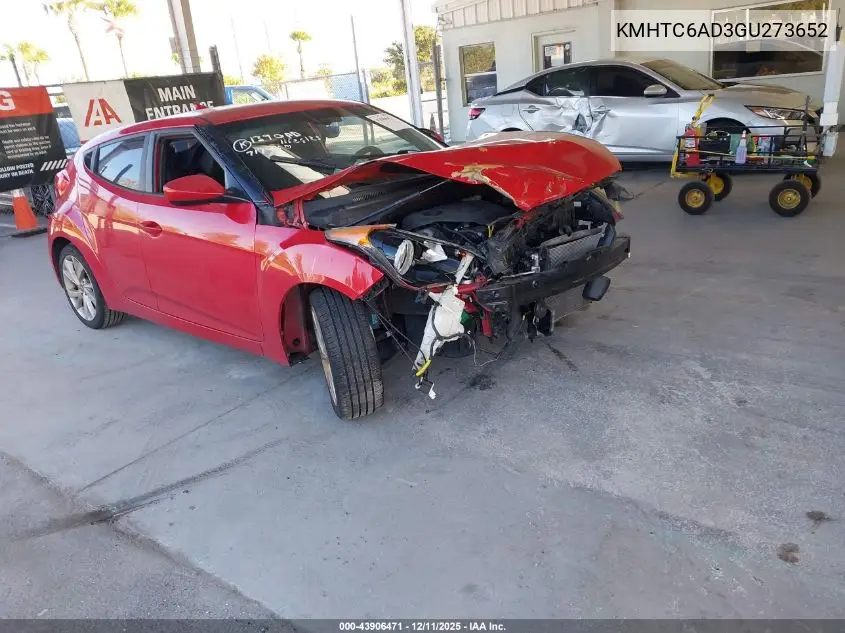 KMHTC6AD3GU273652 2016 Hyundai Veloster