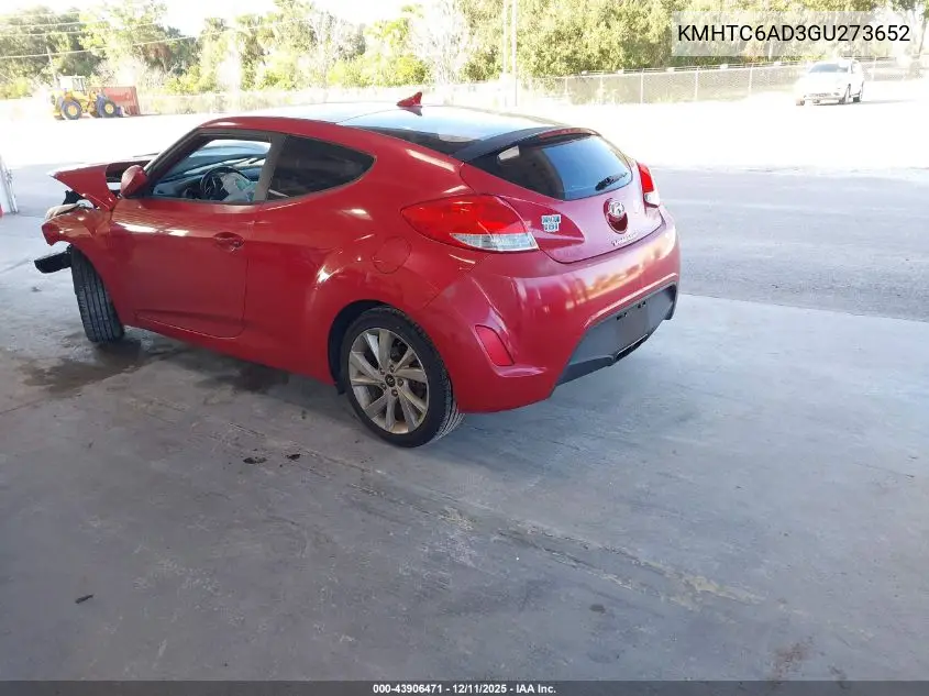 KMHTC6AD3GU273652 2016 Hyundai Veloster