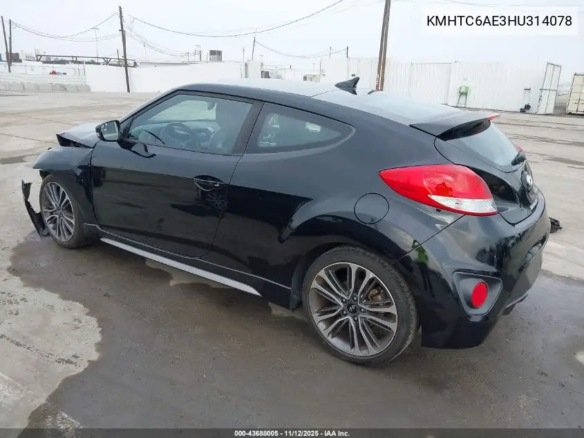KMHTC6AE3HU314078 2017 Hyundai Veloster Turbo