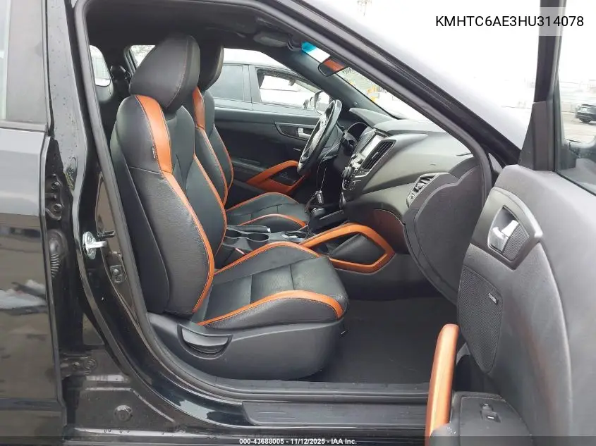 KMHTC6AE3HU314078 2017 Hyundai Veloster Turbo