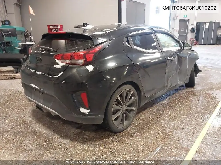 KMHTG6AF8KU010202 2019 Hyundai Veloster