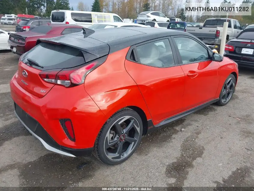 KMHTH6AB1KU011282 2019 Hyundai Veloster Turbo Ultimate
