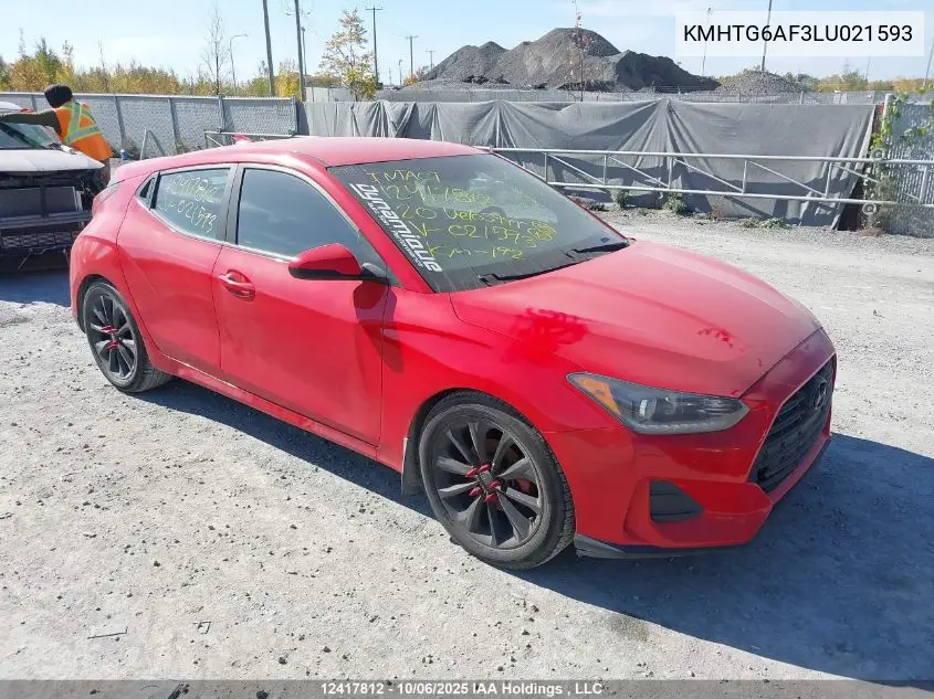 KMHTG6AF3LU021593 2020 Hyundai Veloster