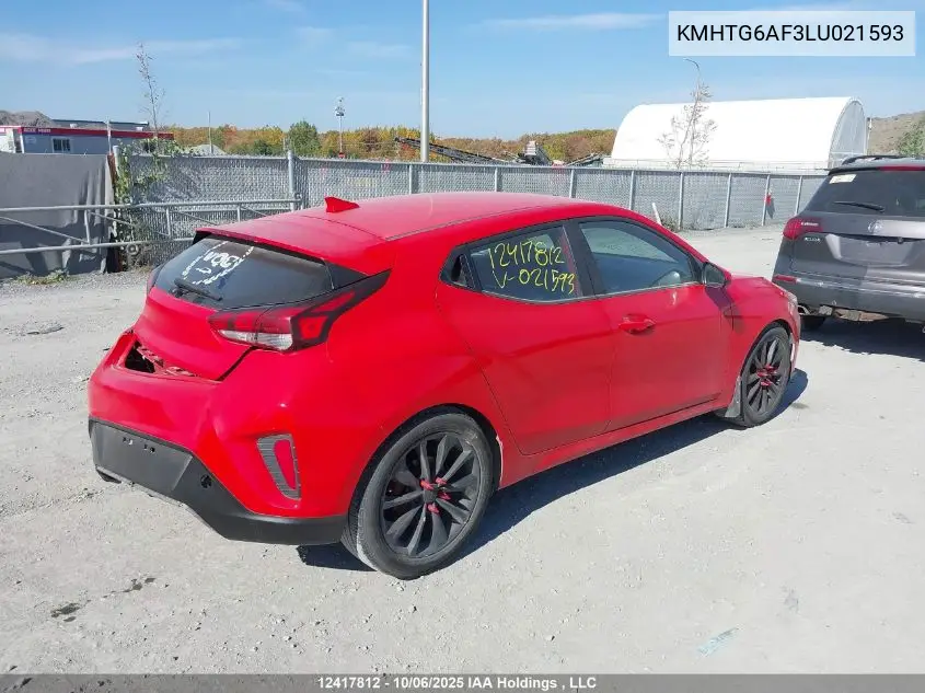 KMHTG6AF3LU021593 2020 Hyundai Veloster