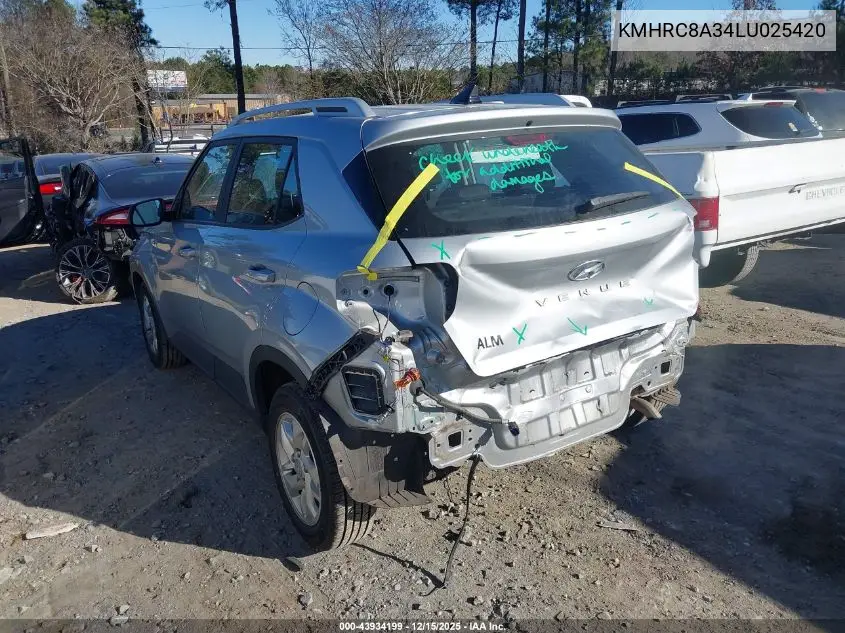 KMHRC8A34LU025420 2020 Hyundai Venue Sel