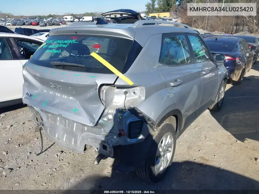 KMHRC8A34LU025420 2020 Hyundai Venue Sel