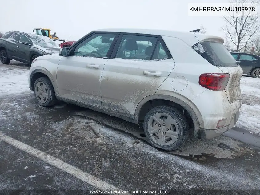 KMHRB8A34MU108978 2021 Hyundai Venue Se
