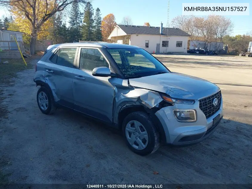 KMHRB8A35NU157527 2022 Hyundai Venue Se