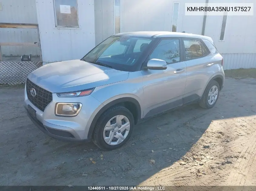 KMHRB8A35NU157527 2022 Hyundai Venue Se
