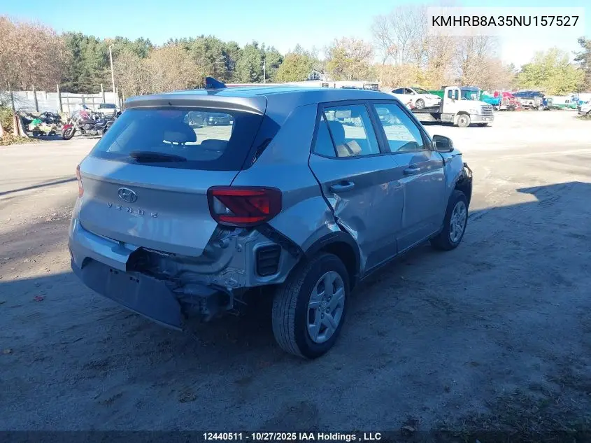 KMHRB8A35NU157527 2022 Hyundai Venue Se