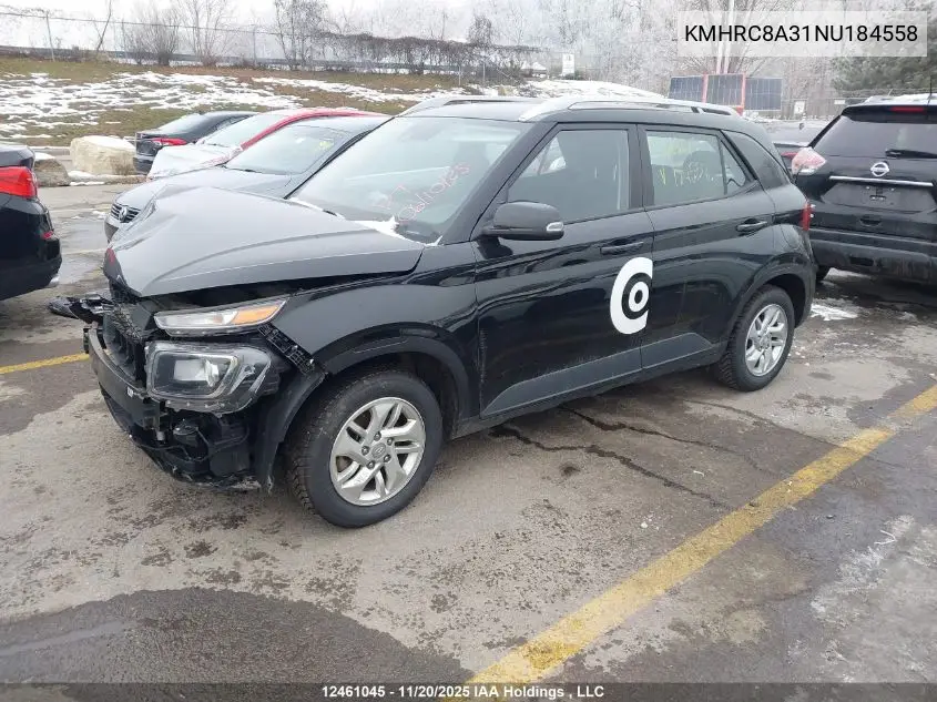 KMHRC8A31NU184558 2022 Hyundai Venue Preferred